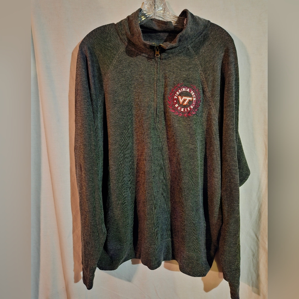 Vintage Virginia Tech Hokies Camp David 1/4 Zip Pullover In Gray Size XL